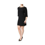 Dolce & Gabbana Black Crystal Embellished Round Neck Mini Dress