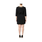 Dolce & Gabbana Black Crystal Embellished Round Neck Mini Dress