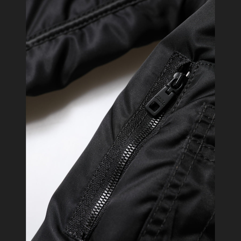 Black Nylon Full Zip Bustier Corset Jacket