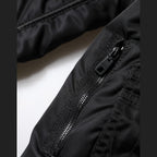 Black Nylon Full Zip Bustier Corset Jacket