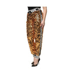 Dolce & Gabbana Metallic Gold DG Logo Sequined Jogger Pants