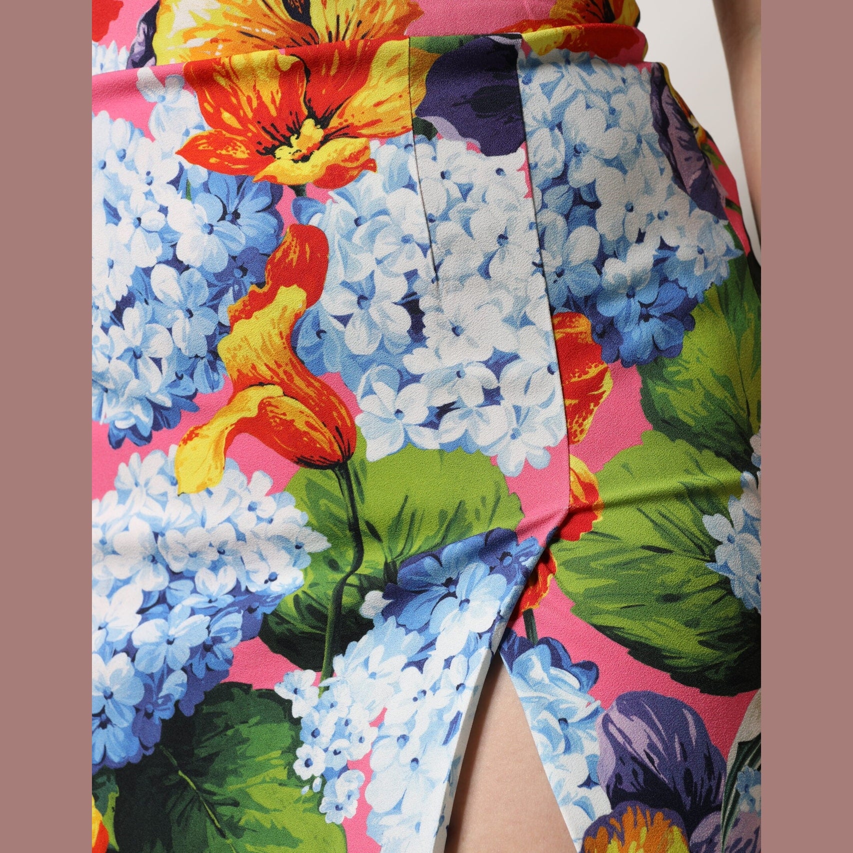 Dolce & Gabbana Multicolor Floral High Waist Midi Skirt