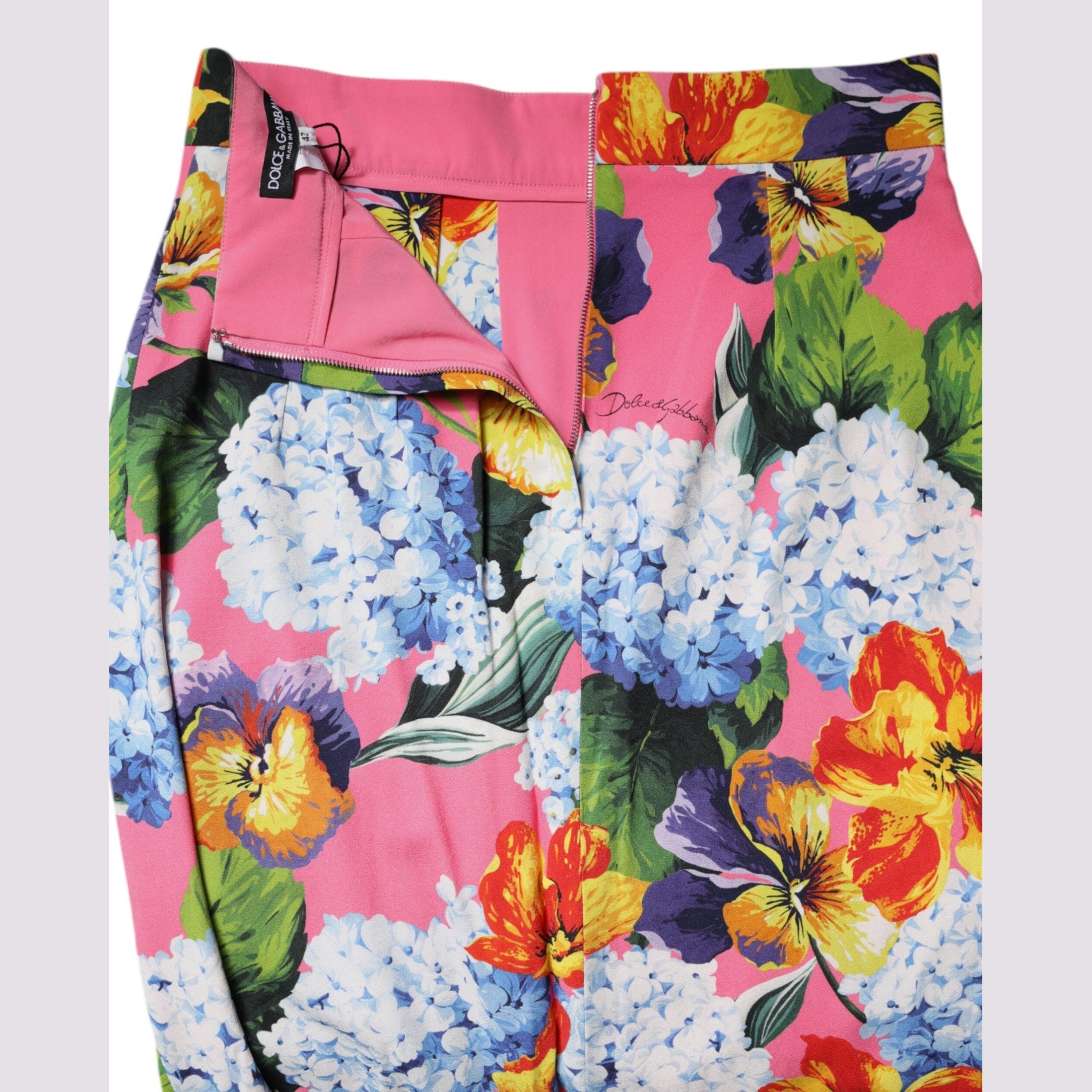 Dolce & Gabbana Multicolor Floral High Waist Midi Skirt