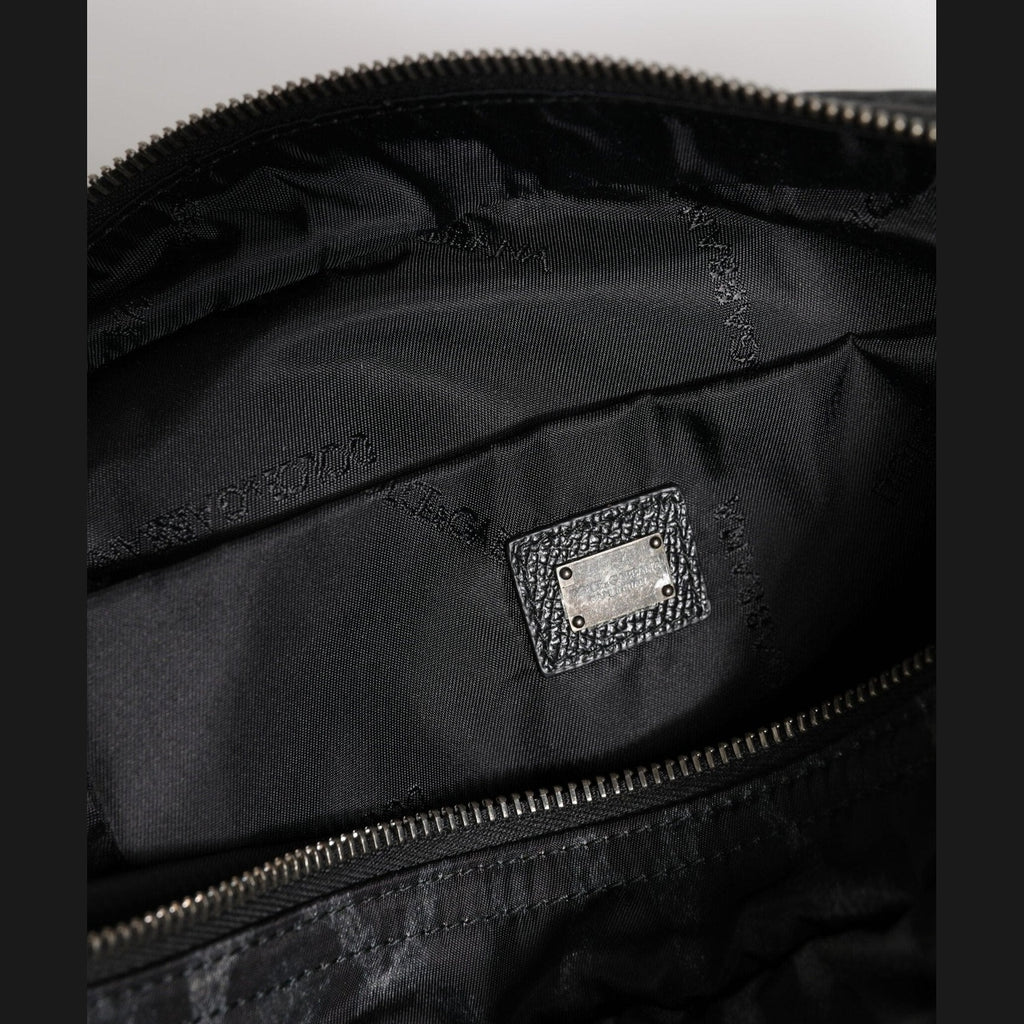 Dolce & Gabbana Black Gray Leopard DG Logo Belt Waist Fanny Pack Bag