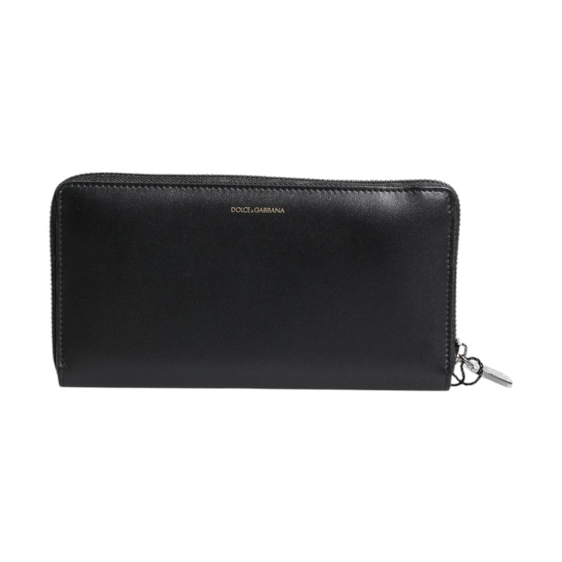 Dolce & Gabbana Black Blue Exotic Leather Embossed Continental Wallet