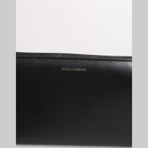 Black Blue Exotic Leather Embossed Continental Wallet