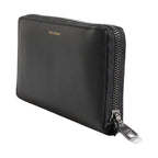Dolce & Gabbana Black Blue Exotic Leather Embossed Continental Wallet