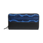 Dolce & Gabbana Black Blue Exotic Leather Embossed Continental Wallet