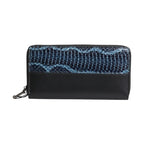 Dolce & Gabbana Black Blue Exotic Leather Embossed Continental Wallet