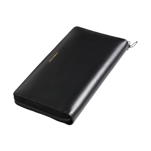 Dolce & Gabbana Black Blue Exotic Leather Embossed Continental Wallet