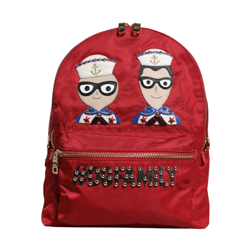 Dolce & Gabbana Red #DGFAMILY VULCANO Embellishment Backpack Bag