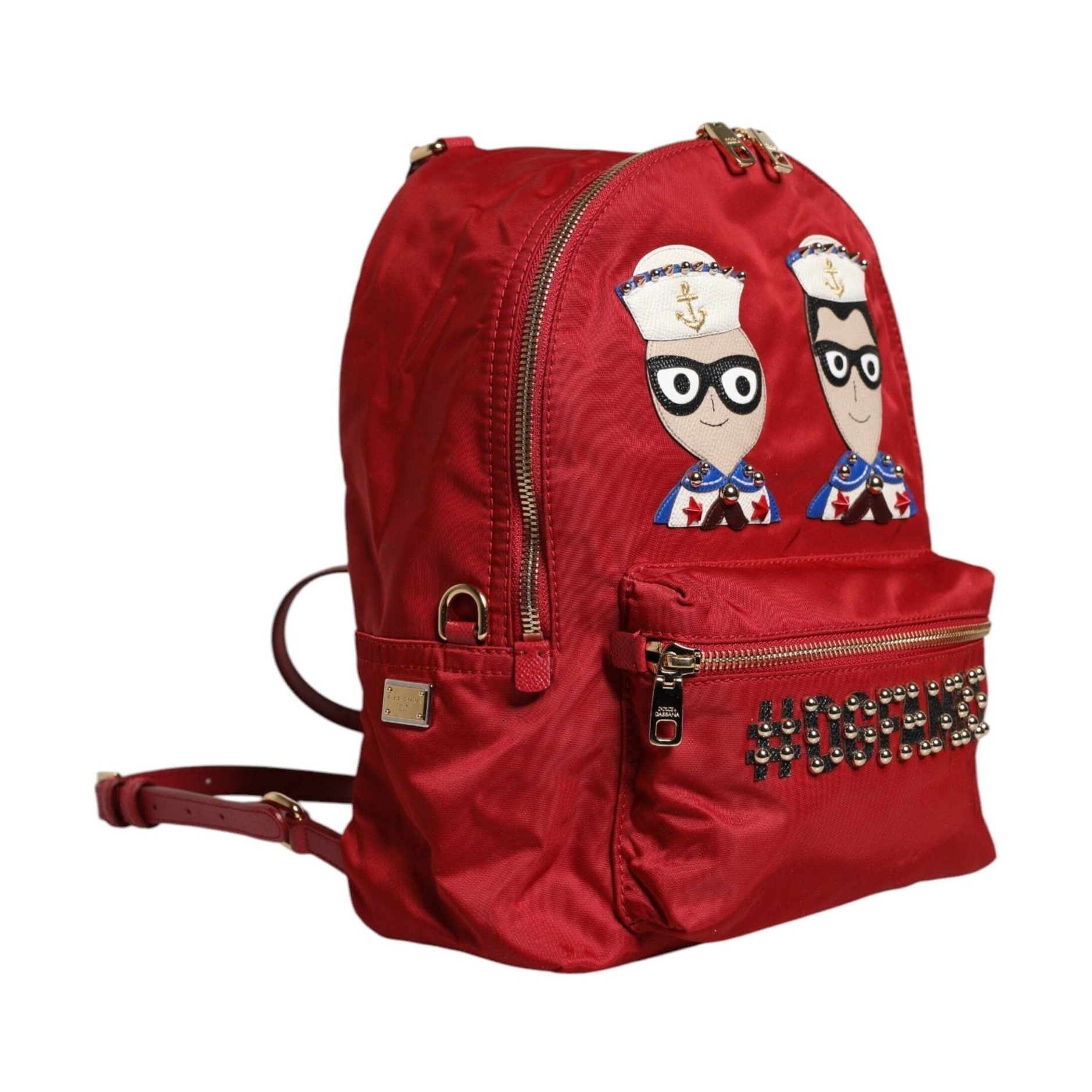 Dolce & Gabbana Red #DGFAMILY VULCANO Embellishment Backpack Bag