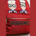 Dolce & Gabbana Red #DGFAMILY VULCANO Embellishment Backpack Bag