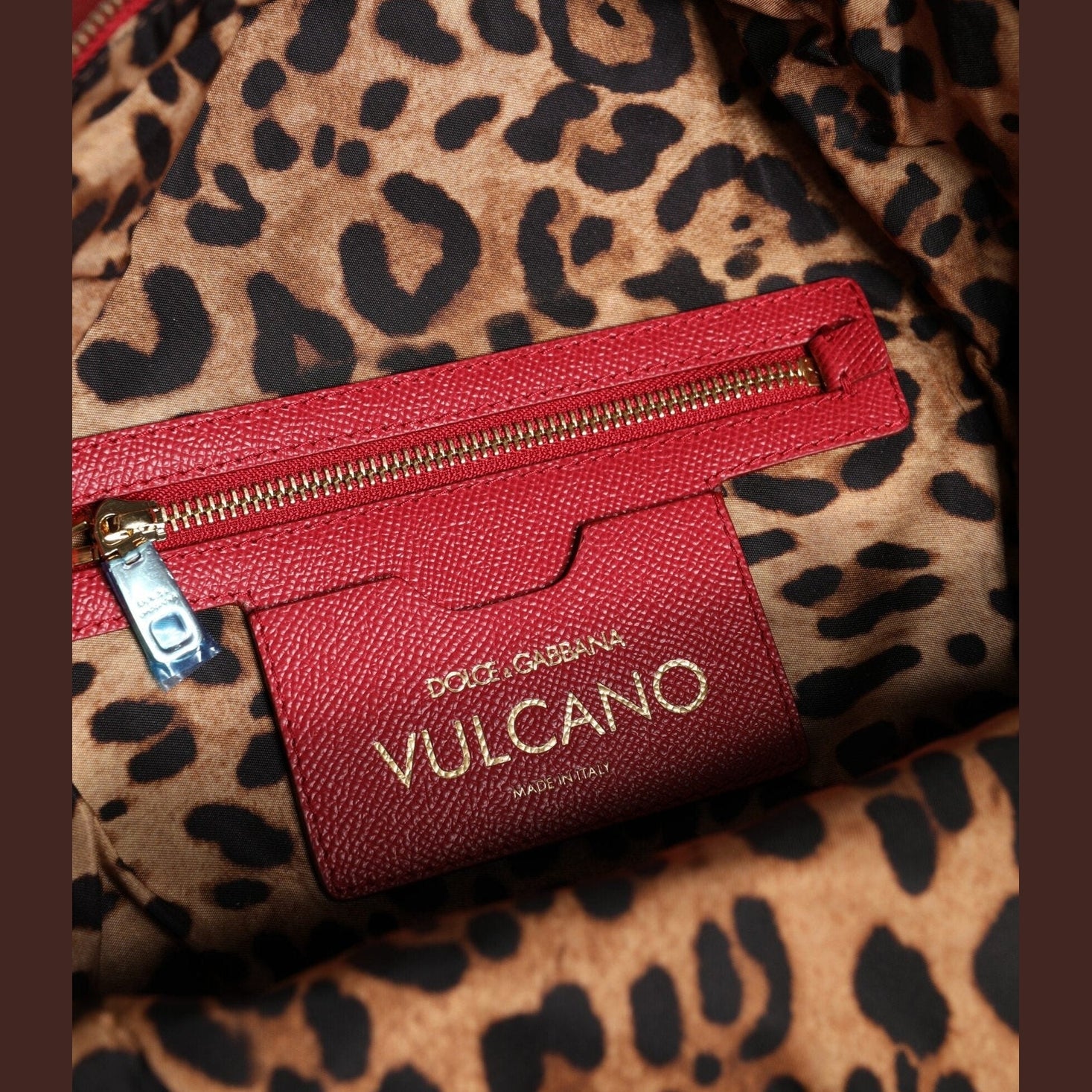 Dolce & Gabbana Red #DGFAMILY VULCANO Embellishment Backpack Bag