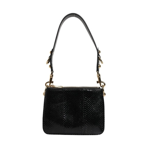 Dolce & Gabbana Black Exotic Leather Shoulder Sling Clutch Bag