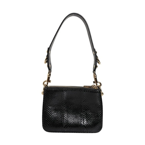 Dolce & Gabbana Black Exotic Leather Shoulder Sling Clutch Bag