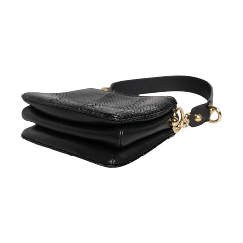 Dolce & Gabbana Black Exotic Leather Shoulder Sling Clutch Bag
