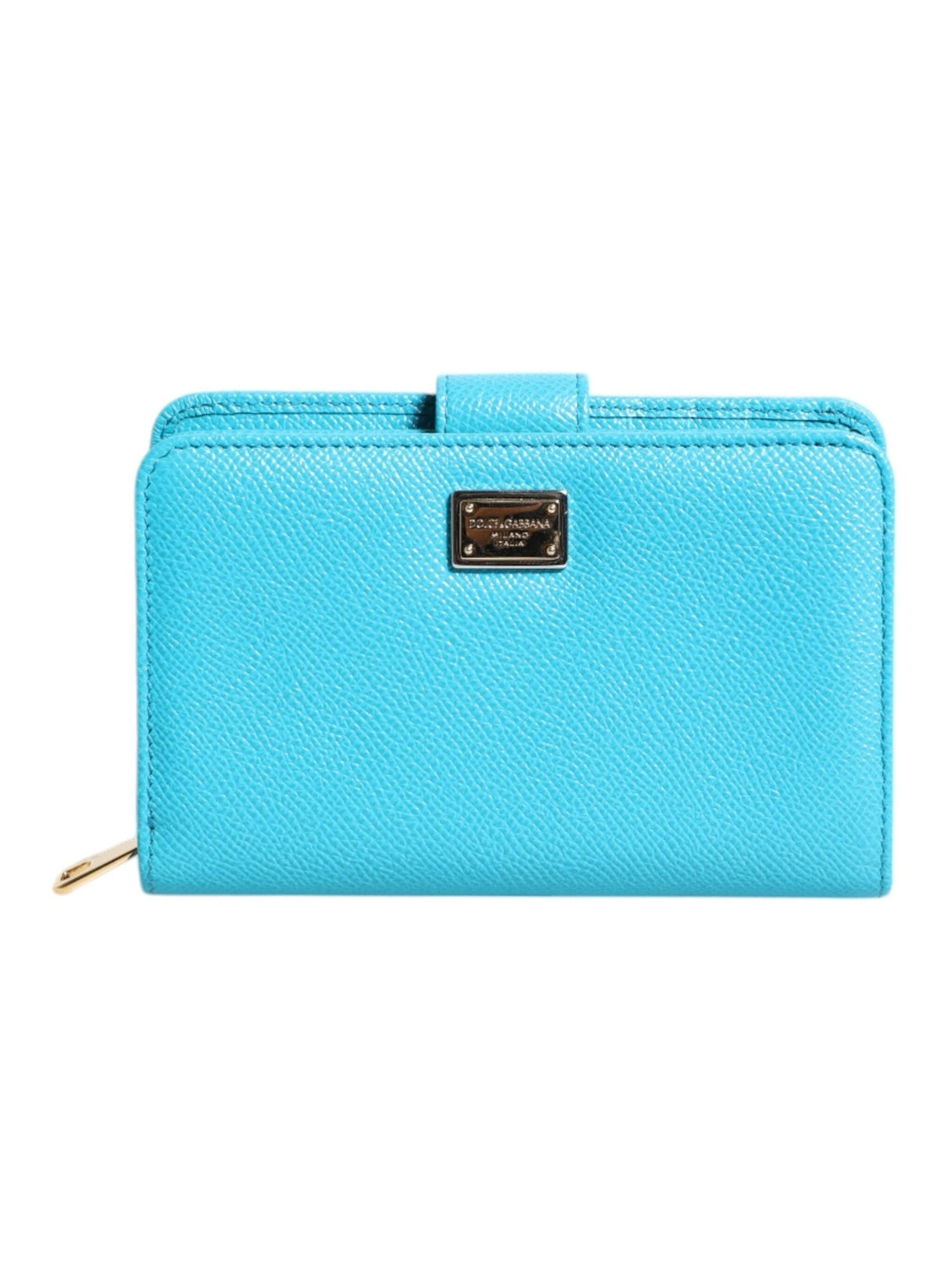 Dolce & Gabbana Light Blue Leather Bifold Continental Clutch Wallet