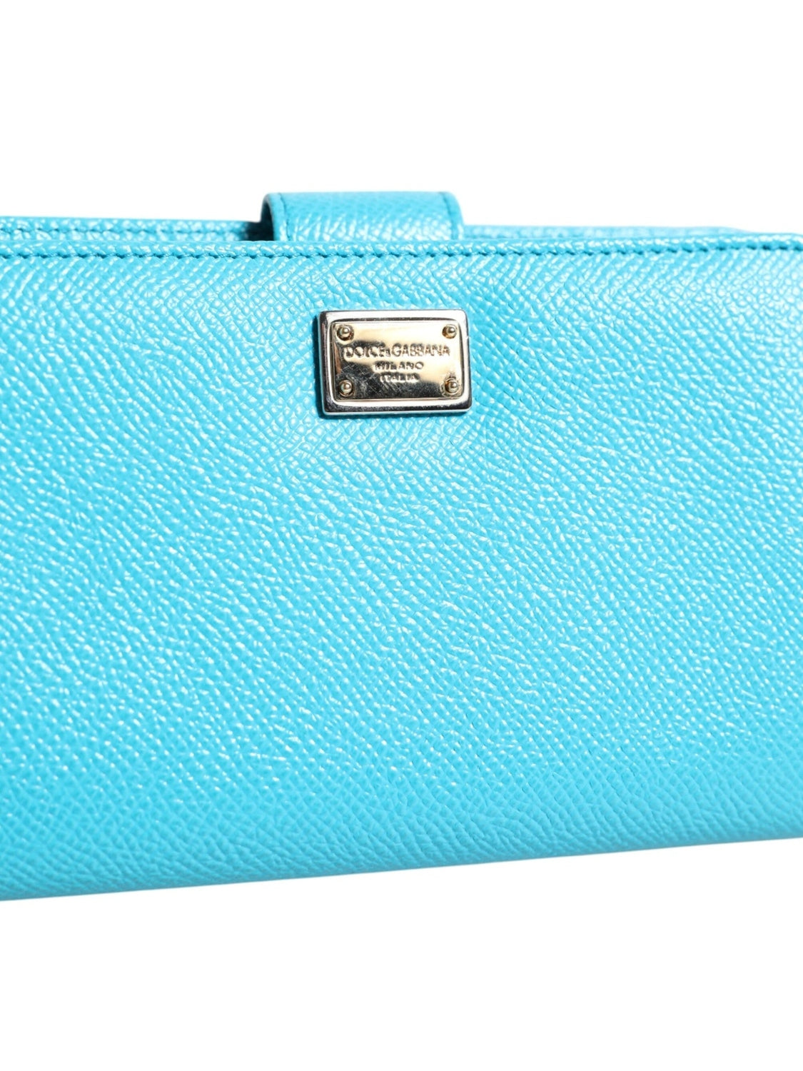 Dolce & Gabbana Light Blue Leather Bifold Continental Clutch Wallet