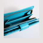 Dolce & Gabbana Light Blue Leather Bifold Continental Clutch Wallet
