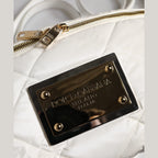 Dolce & Gabbana White Quilted Logo Plaque Belt Waist Fanny Pack Bag