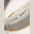 White Quilted Logo Plaque Belt Waist Fanny Pack Bag