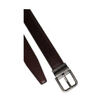 Dolce & Gabbana Brown Leather Silver Metal Buckle Belt