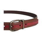 Dolce & Gabbana Burgundy Leather Metal Logo Buckle Belt