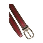 Dolce & Gabbana Burgundy Leather Metal Logo Buckle Belt
