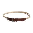 Dolce & Gabbana Brown Jute Leather Woven Metal Buckle Belt