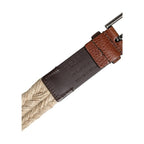 Dolce & Gabbana Brown Jute Leather Woven Metal Buckle Belt