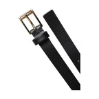 Dolce & Gabbana Black Calfskin Classic Metal Logo Buckle Belt