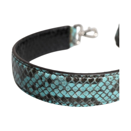 Dolce & Gabbana Black Blue Exotic Leather Bag Shoulder Strap