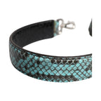 Dolce & Gabbana Black Blue Exotic Leather Bag Shoulder Strap