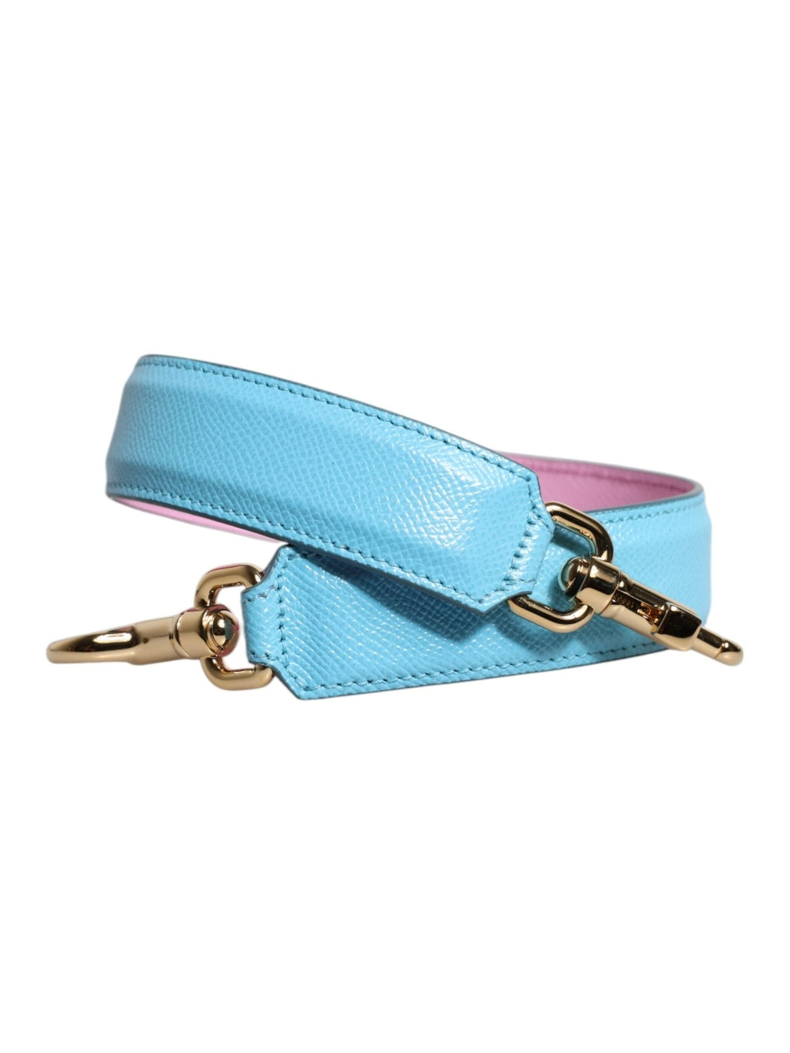 Dolce & Gabbana Pink Blue Leather Handle Bag Shoulder Strap
