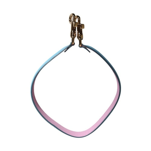 Dolce & Gabbana Pink Blue Leather Handle Bag Shoulder Strap
