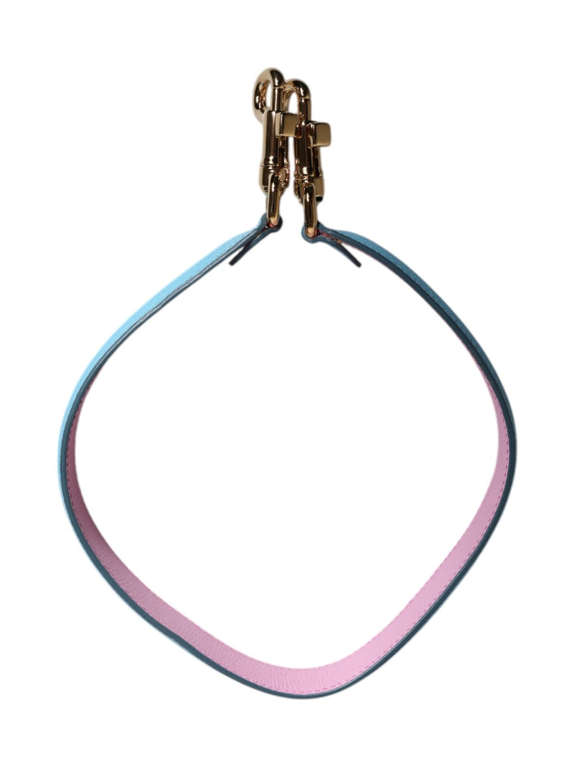 Dolce & Gabbana Pink Blue Leather Handle Bag Shoulder Strap