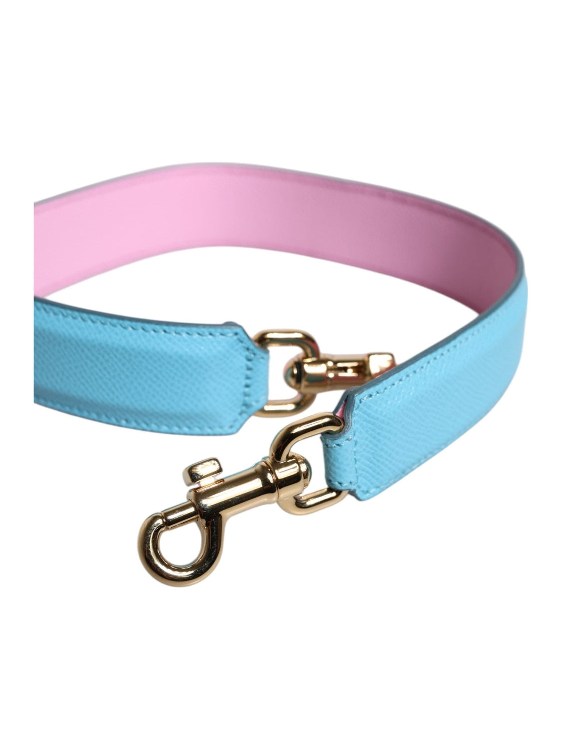 Dolce & Gabbana Pink Blue Leather Handle Bag Shoulder Strap