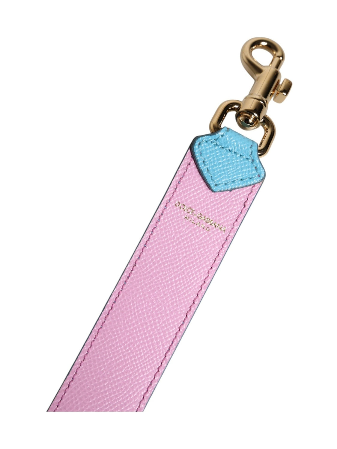Dolce & Gabbana Pink Blue Leather Handle Bag Shoulder Strap