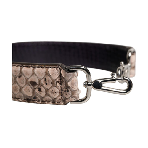 Black Cream Exotic Leather Bag Shoulder Strap