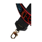 Dolce & Gabbana Black Cotton Printed Bag Shoulder Strap