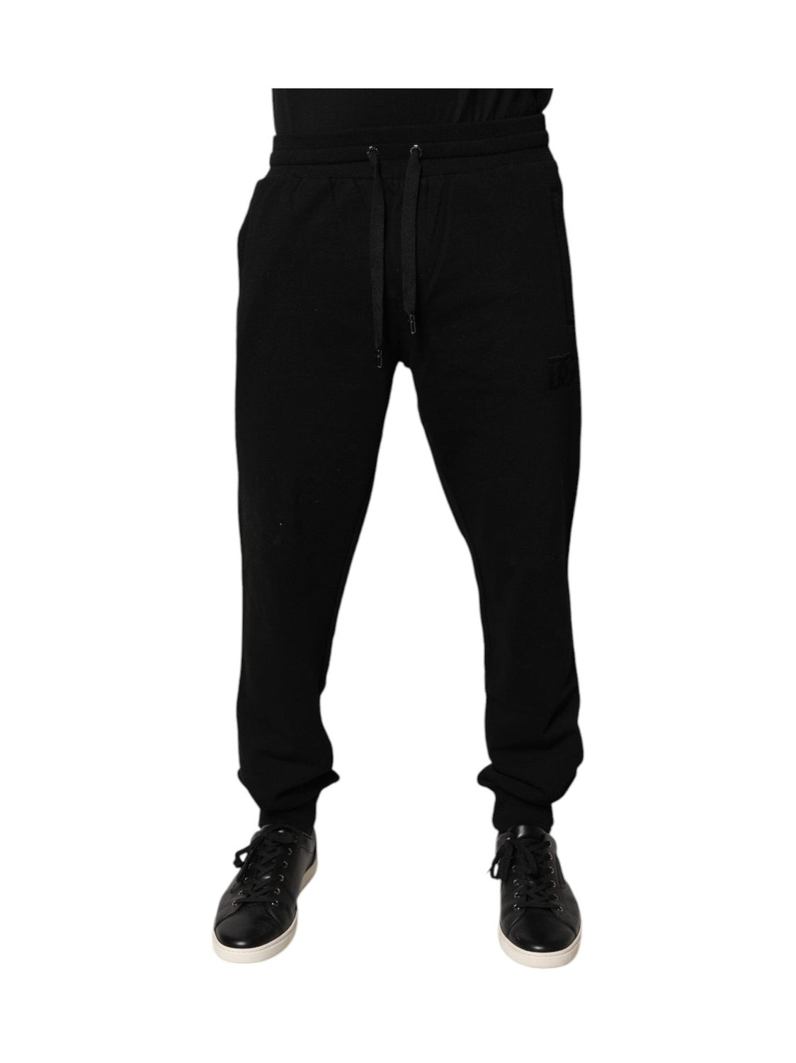 Dolce & Gabbana Black Cotton Mid Waist Jogger Sweatpants Pants