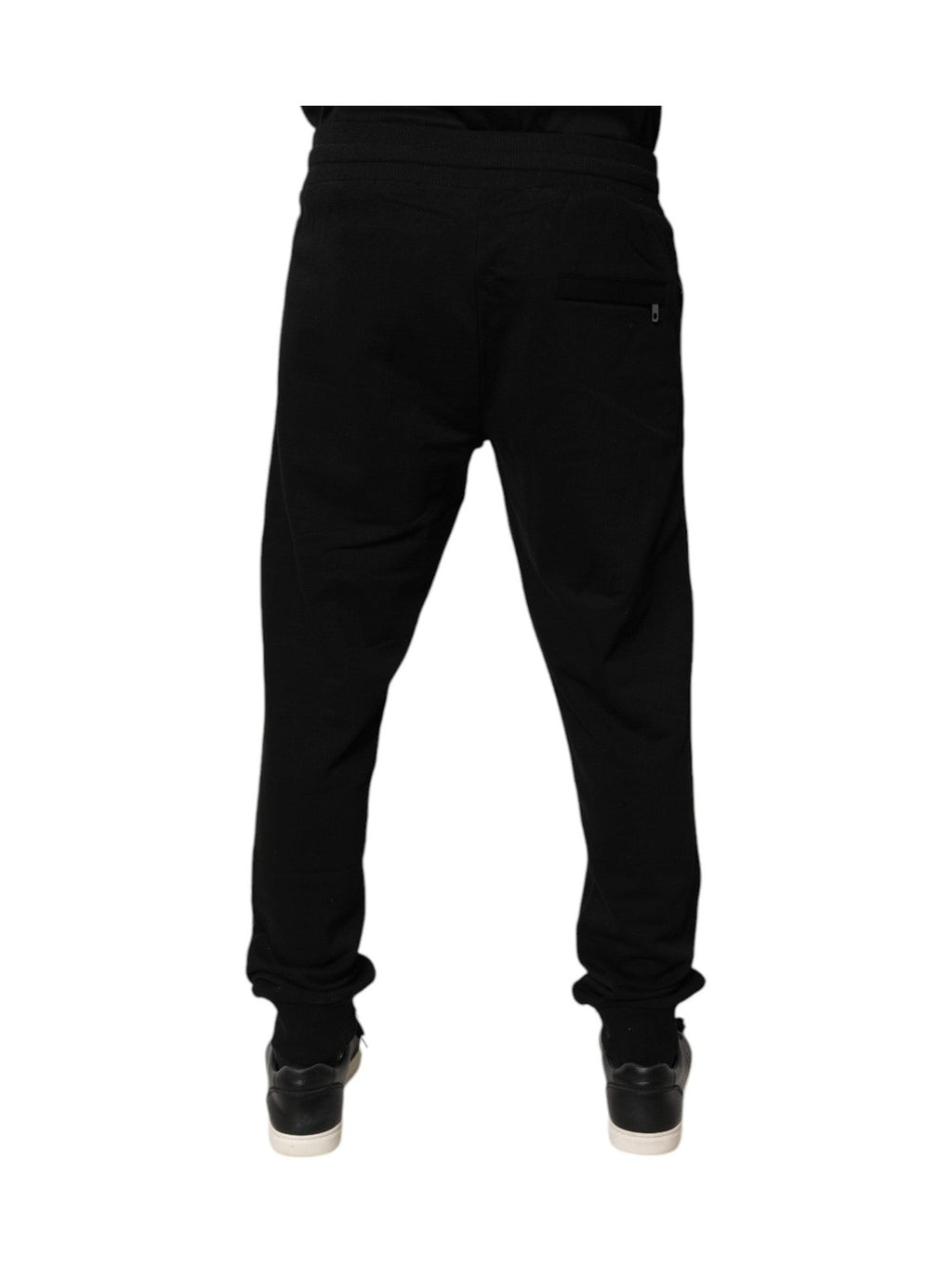 Dolce & Gabbana Black Cotton Mid Waist Jogger Sweatpants Pants