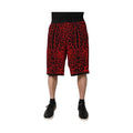 Dolce & Gabbana Red Leopard Print Viscose Bermuda Shorts