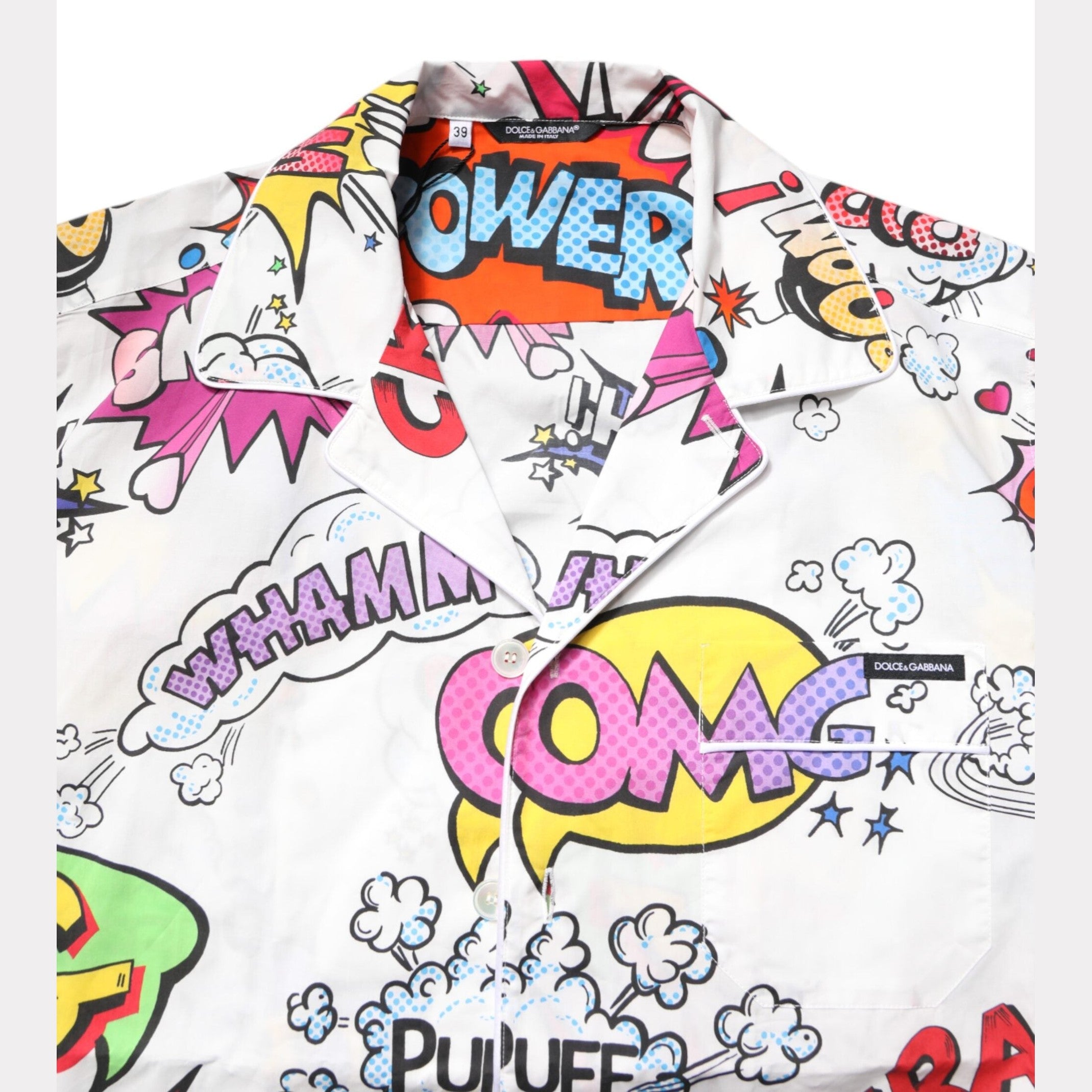 Dolce & Gabbana White Cartoon Print Cotton Men Pajama Set Sleepwear