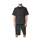 Dolce & Gabbana Black White Stripes Cotton Men Pajama Set Sleepwear