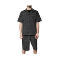Dolce & Gabbana Black White Stripes Cotton Men Pajama Set Sleepwear