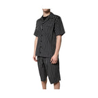 Dolce & Gabbana Black White Stripes Cotton Men Pajama Set Sleepwear