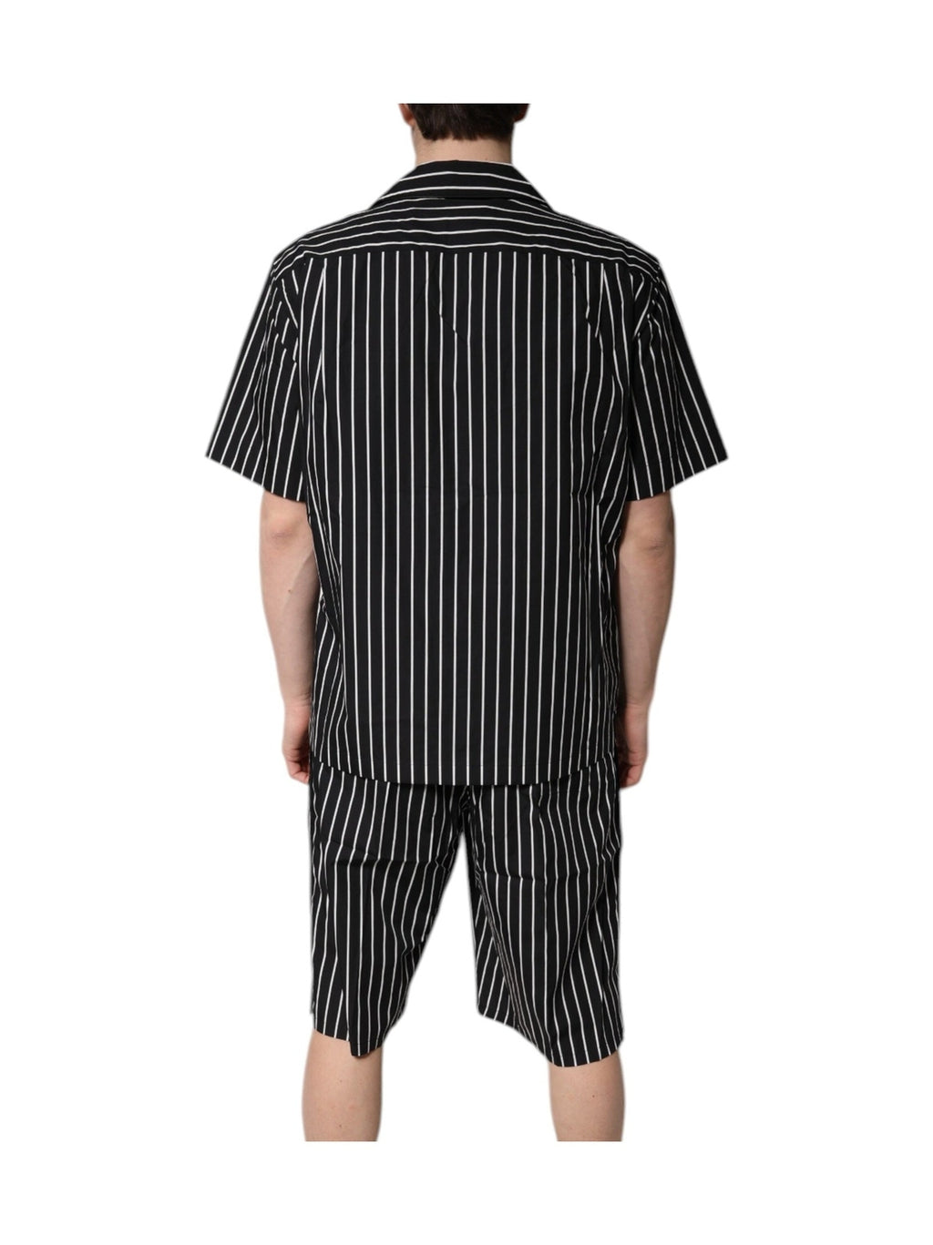 Dolce & Gabbana Black White Stripes Cotton Men Pajama Set Sleepwear