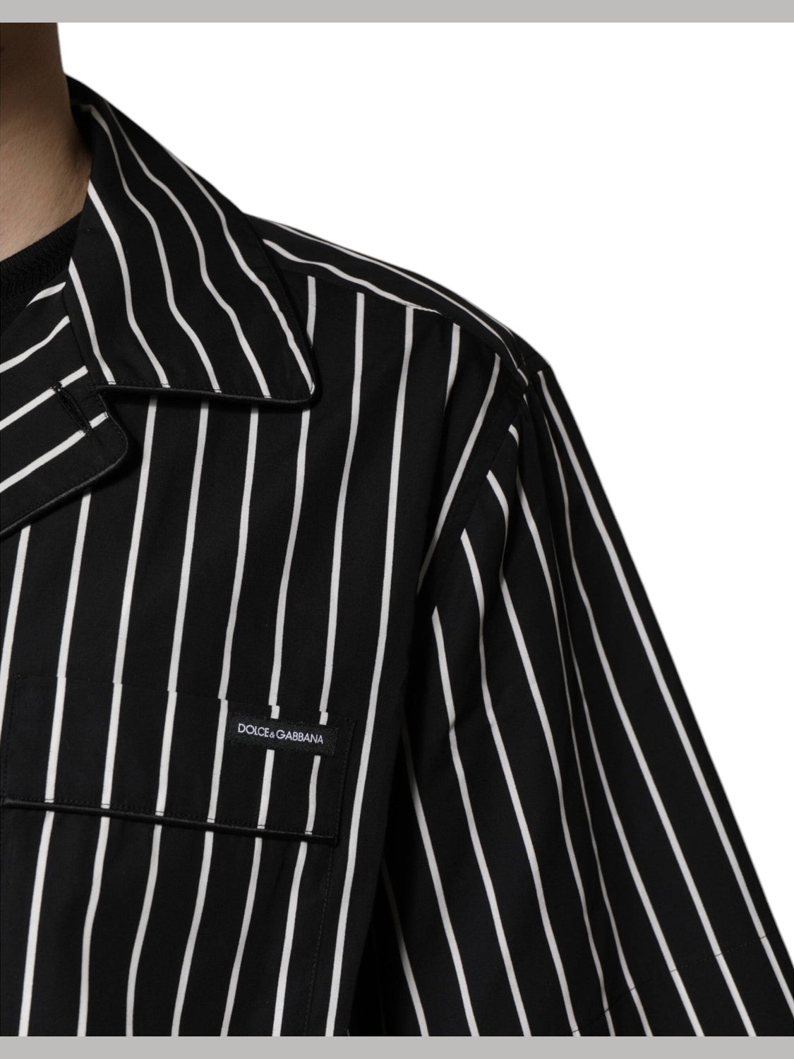 Dolce & Gabbana Black White Stripes Cotton Men Pajama Set Sleepwear